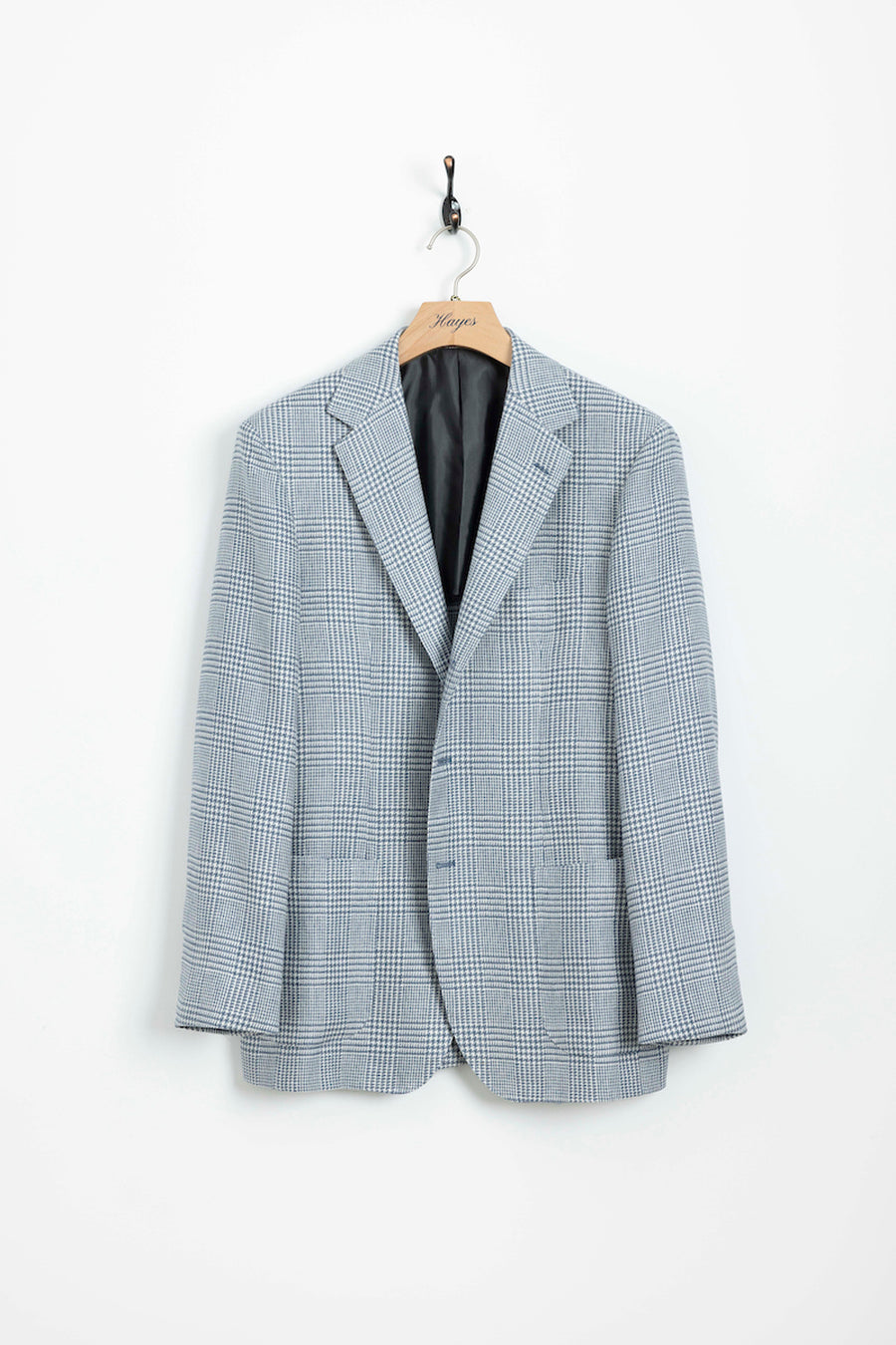 White Facing Gray Plaid Sports Jacket