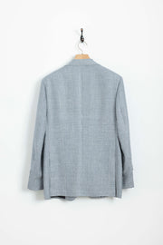 White Facing Gray Plaid Sports Jacket