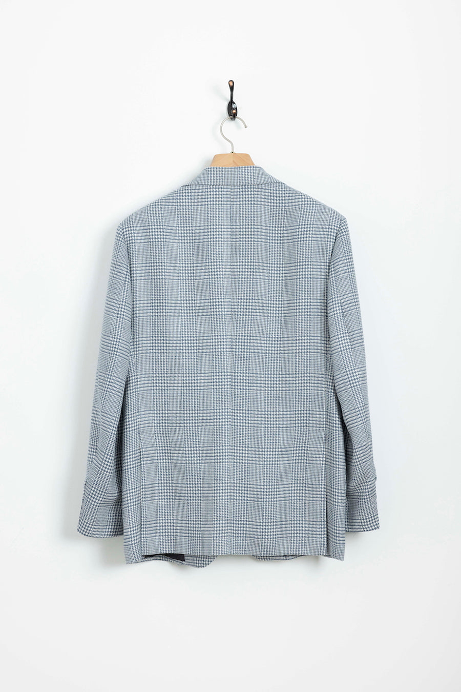 White Facing Gray Plaid Sports Jacket