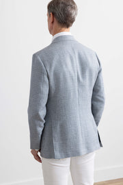 White Facing Gray Plaid Sports Jacket