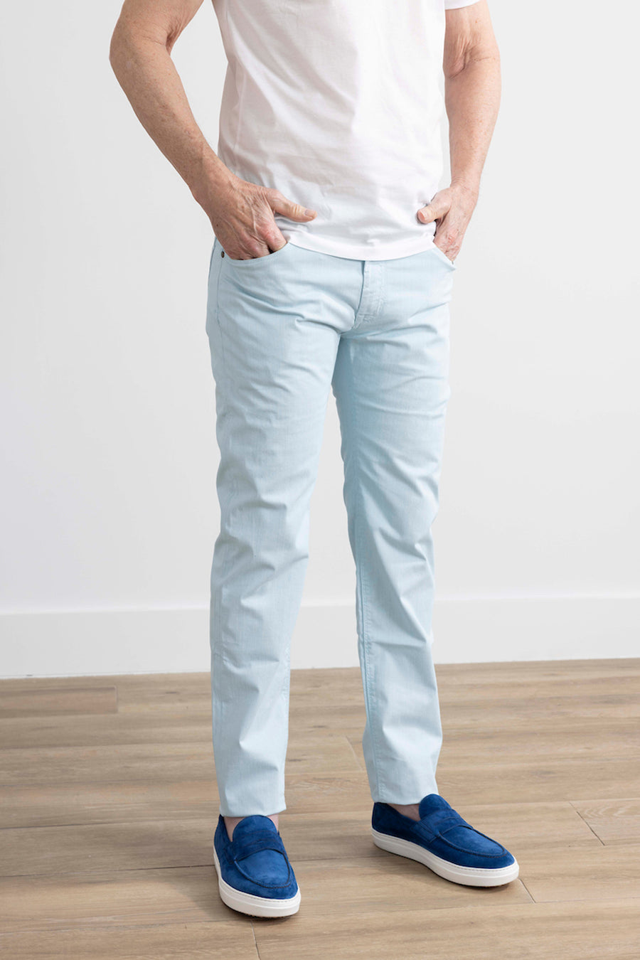 Cotton Stripe Slim Stretch 5 pocket